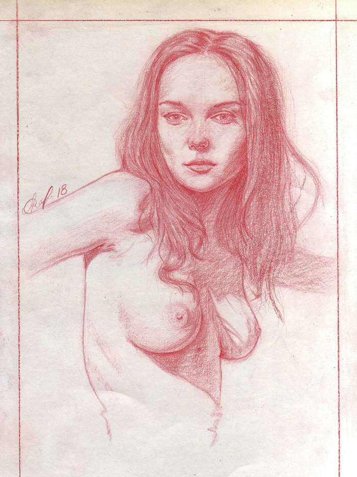 Pencil, paper and the mood to draw! - NSFW, My, Drawing, Pencil drawing, Portrait, Strawberry, Sketch, Sketch, Hobby, Erotic