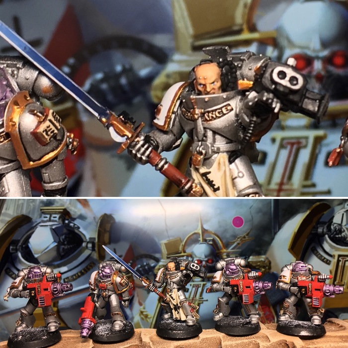 Серые рыцари: отряд очистителей и лейтенант Килорк - Моё, Wh miniatures, Warhammer 40k, Warhammer, Grey Knights, Миниатюра