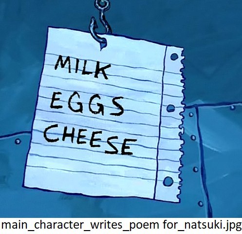 Poem for Natsuki. - Doki Doki Literature Club, Visual novel, SpongeBob, Natsuki