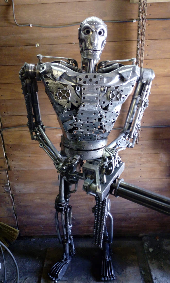 Iron Terminator. Recycle art - My, Terminator, Rise of the Machines, Terminator 2: Judgment Day, , Recycle Art, Robotics, Video, Longpost