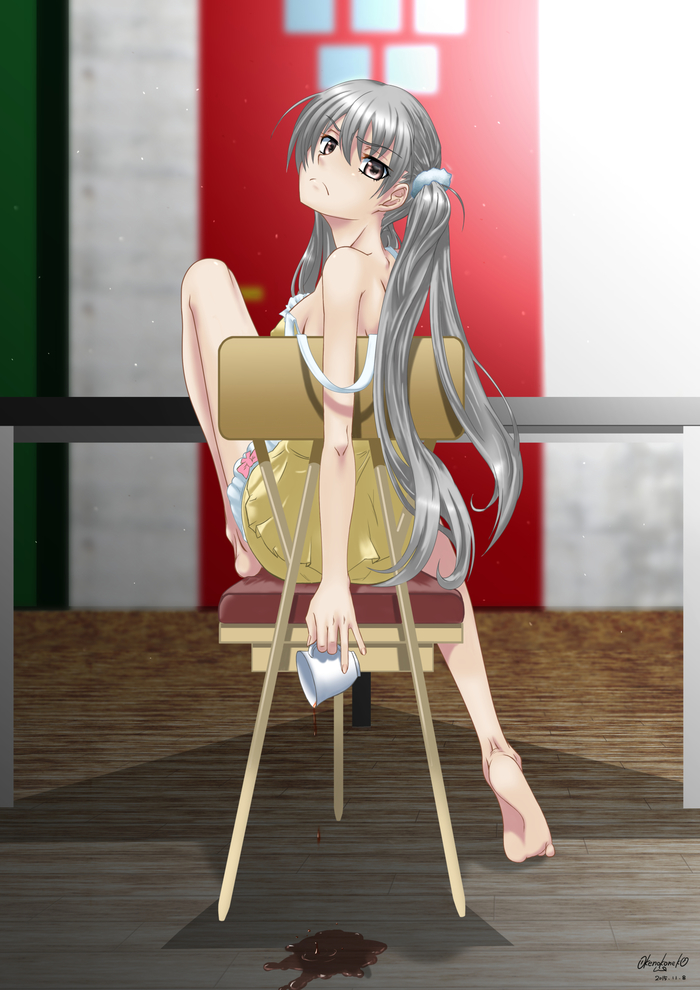 Disgruntled Sodachi - Anime, Art, Anime art, Monogatari series, Sodachi oikura