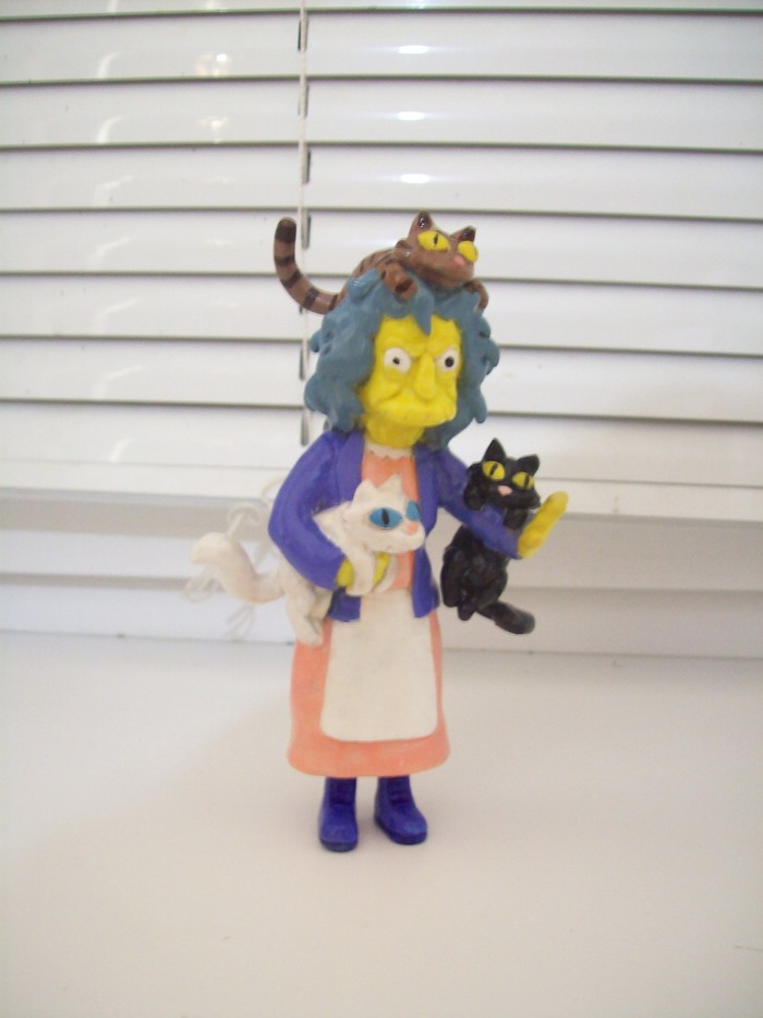 Crazy cat lady from the Simpsons. Polymer clay. - My, Polymer clay, , Figurines, Лепка, The Simpsons, Cat lovers, Needlework without process, Sculpture