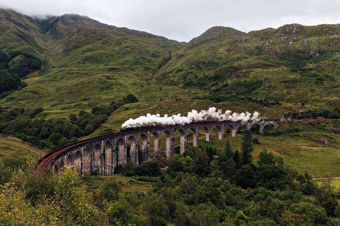 Glenfinnan - Scotland's most picturesque village - Viaduct, Harry Potter, Scotland, Great Britain, Tourism, Travels, Nature, The photo, Longpost