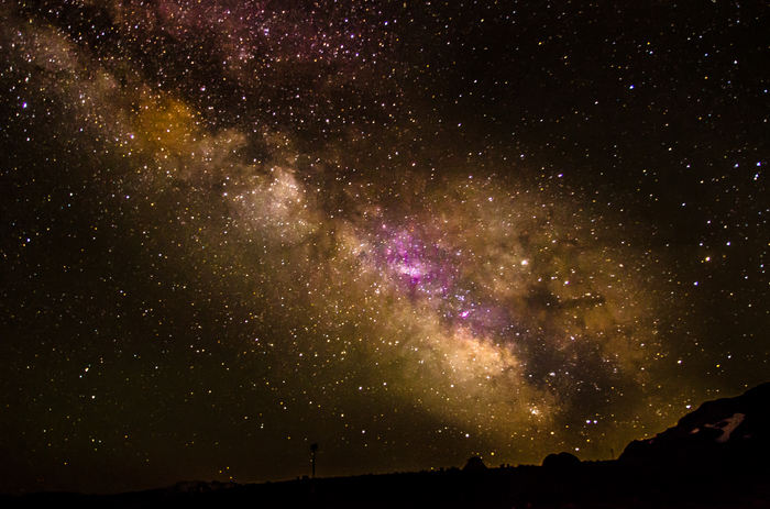 Night sky in the mountains in June - My, Republic of Adygea, The mountains, Lago-Naki plateau, Starry sky, Milky Way, Night, The photo