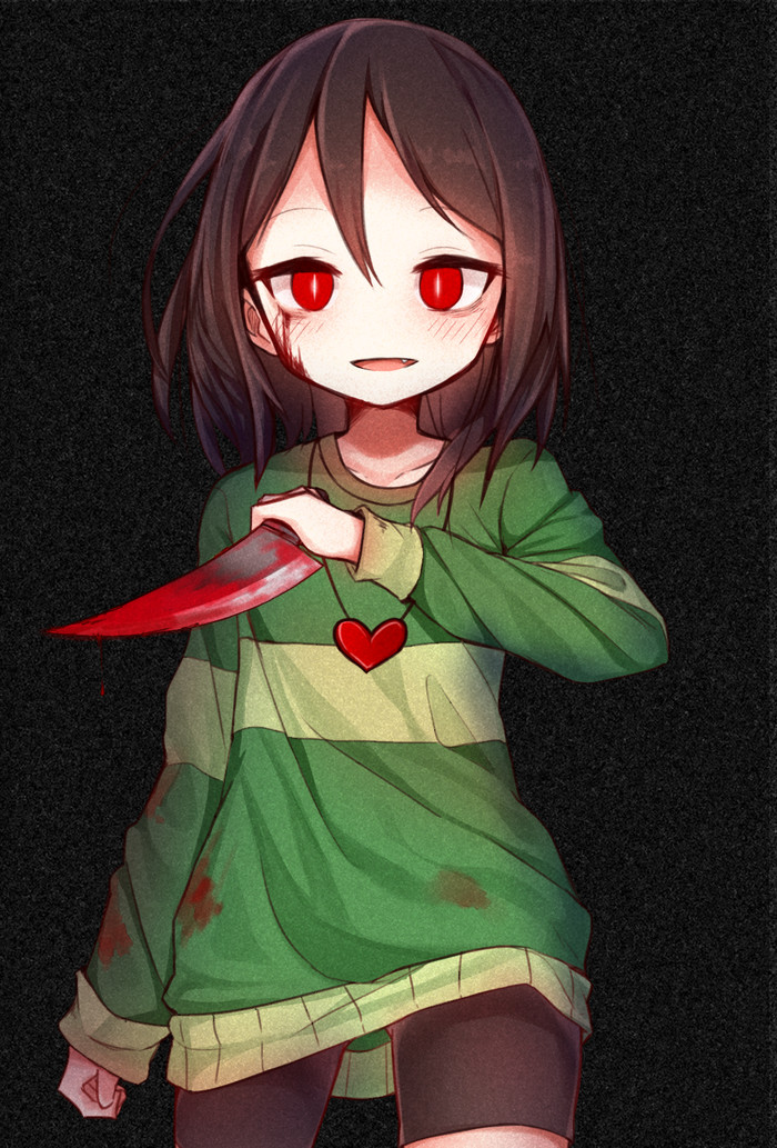 NO MERCY - Not anime, Anime art, Undertale, Chara