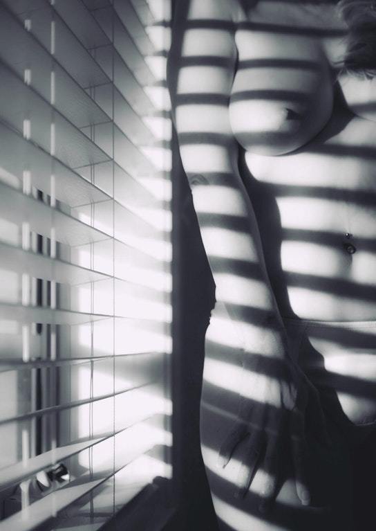 MissBuffyAddams - NSFW, , Boobs, Blinds, Black and white, Erotic, Girls, Strawberry