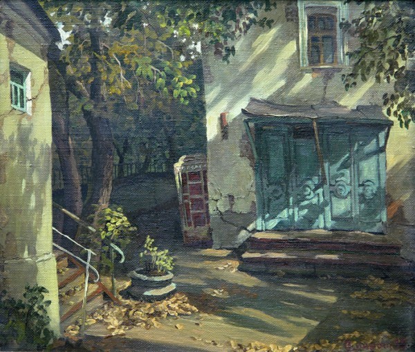 Vladimir Paroshin. Yards of our childhood. - Art, Moscow, Courtyard, Childhood, Oil painting, , Longpost