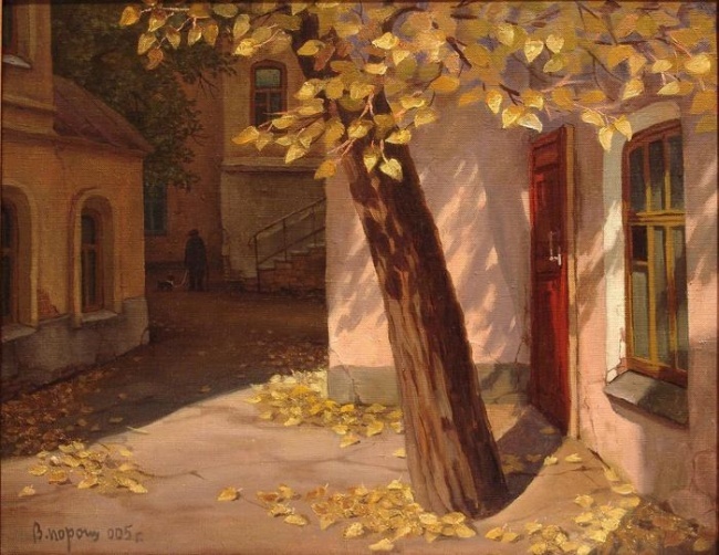 Vladimir Paroshin. Yards of our childhood. - Art, Moscow, Courtyard, Childhood, Oil painting, , Longpost