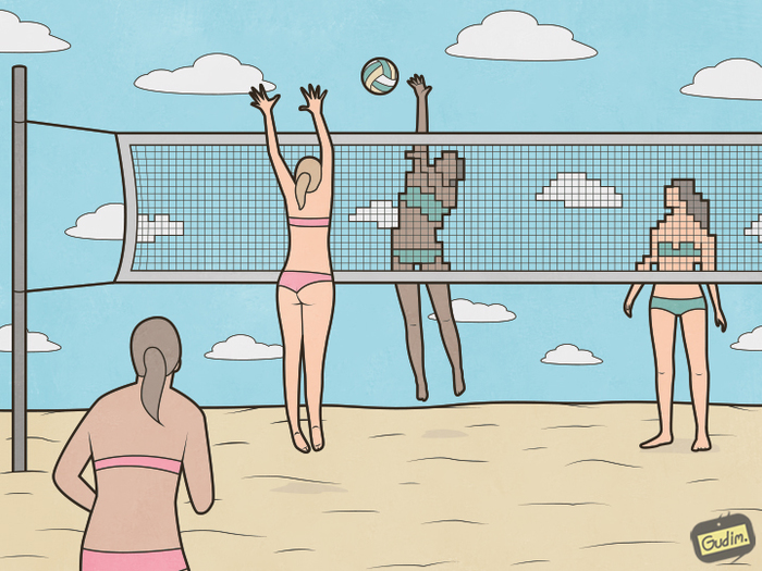 Volleyball - My, Gudim, Volleyball, Pixel, Retro Games, Comics