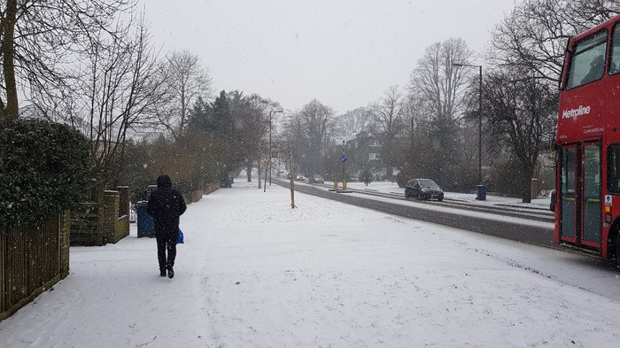 A place where there should be no snow (London) - My, Snow, London, Abnormal weather, Longpost