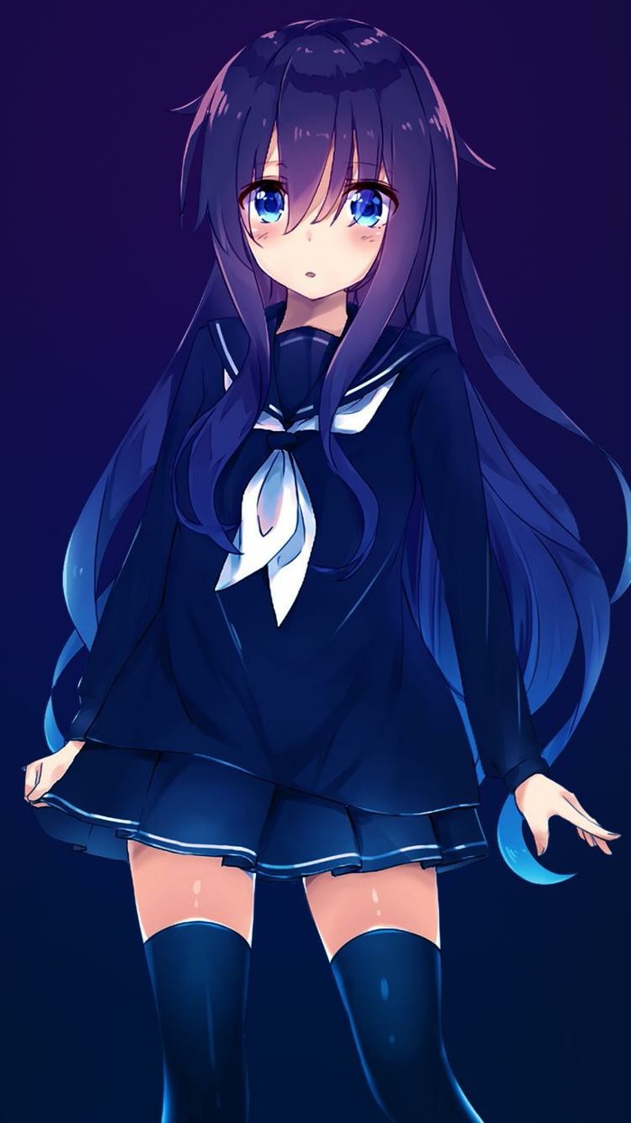 sweetie chan - Blue eyes, Long hair, School uniform, Chan, Anime art