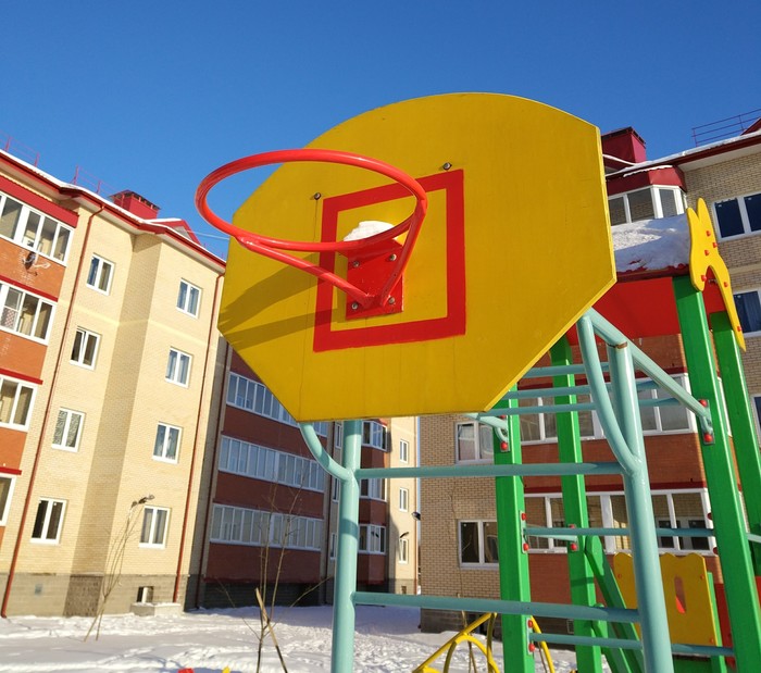 And so it will do! - My, Rukozhop, Playground, Basketball hoop, The photo