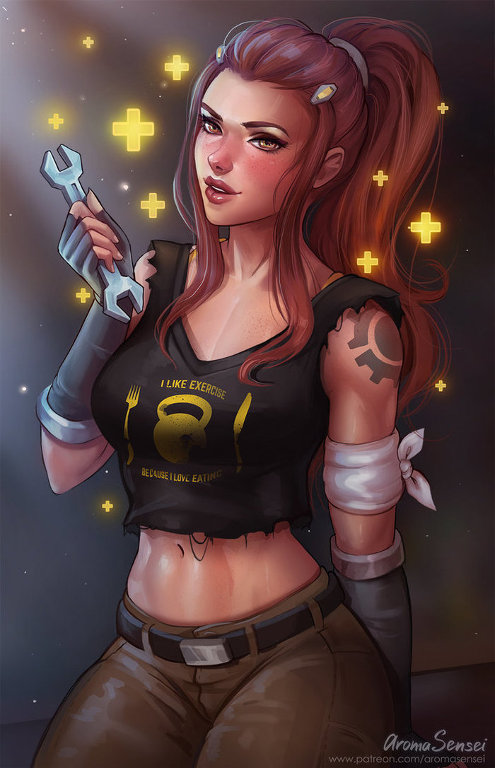 Brigitte - DeviantArt, Арт, Рисунок, Девушки, Игры, Overwatchfanart, Aromasensei