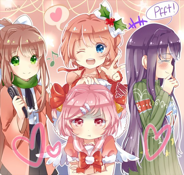 DDLC - Doki Doki Literature Club, Monika, Yuri, Natsuki, Sayori, Визуальная новелла, Не аниме, Аниме