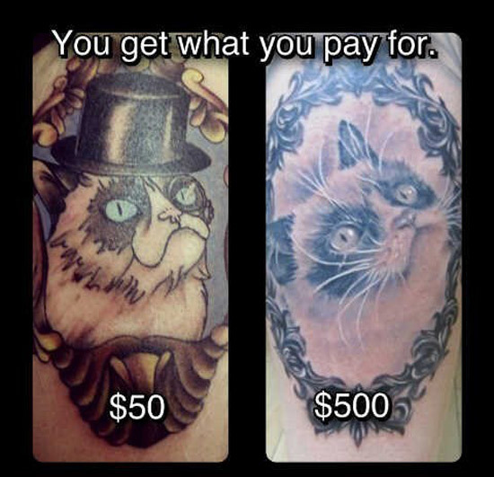 Если мастер дешёвый, это не мастер / cheap vs expensive tattoos - Тату, Лев, Жадность, Длиннопост