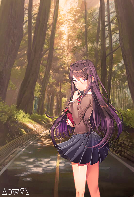 Yuri on the forest road - Doki Doki Literature Club, Aowvn, Yuri DDLC