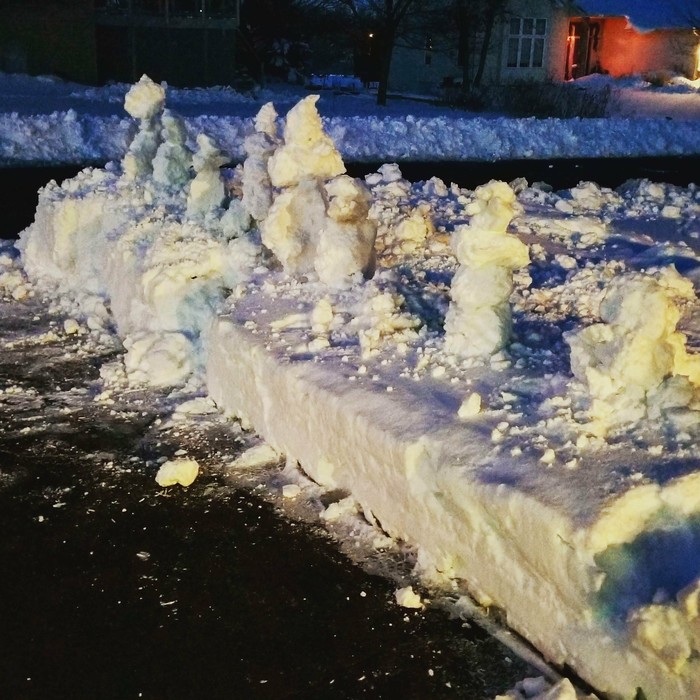 Snowmen Confrontation - snowman, Winter, Snow removal