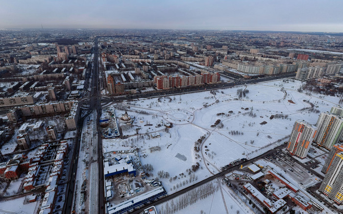 Internationalist Park - Saint Petersburg, Photosphere, , Aerial photography, Панорама, My