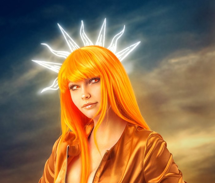 The sun on the comic book Icarus and the Sun (by Picolo-kun) - My, Cosplay, Russian cosplay, The sun, , Icarus