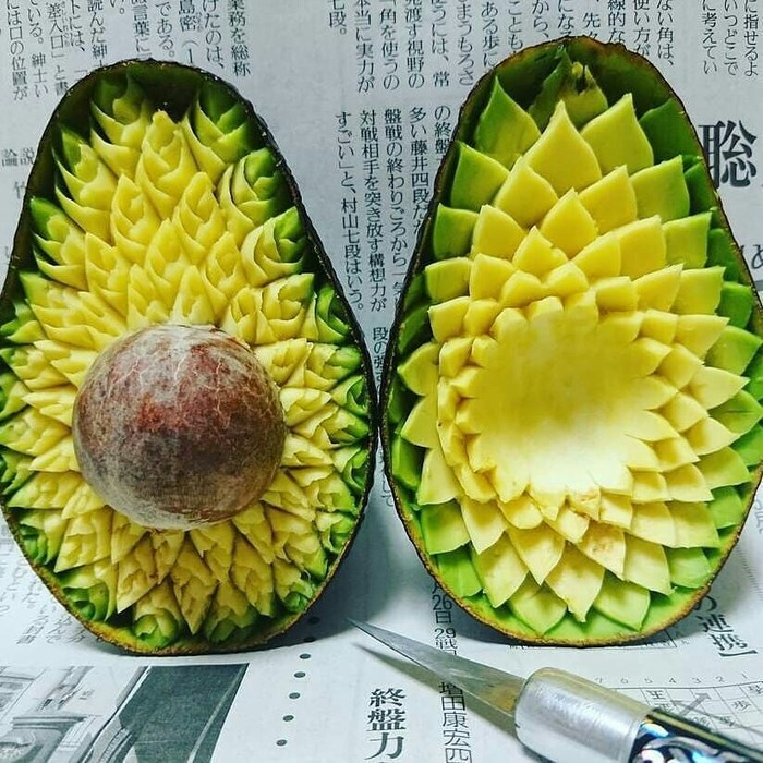 avocado carving - Avocado, Carving, Longpost, Patterns