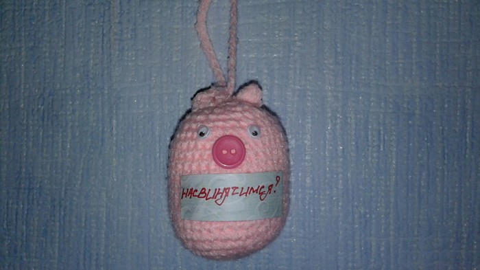 souvenir for a friend - My, Amigurumi, Crochet, Needlework without process, Needlemen, Knitting, Piglets, The photo