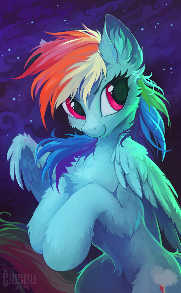 Rainbow - My little pony, PonyArt, Rainbow dash, Hioshiru