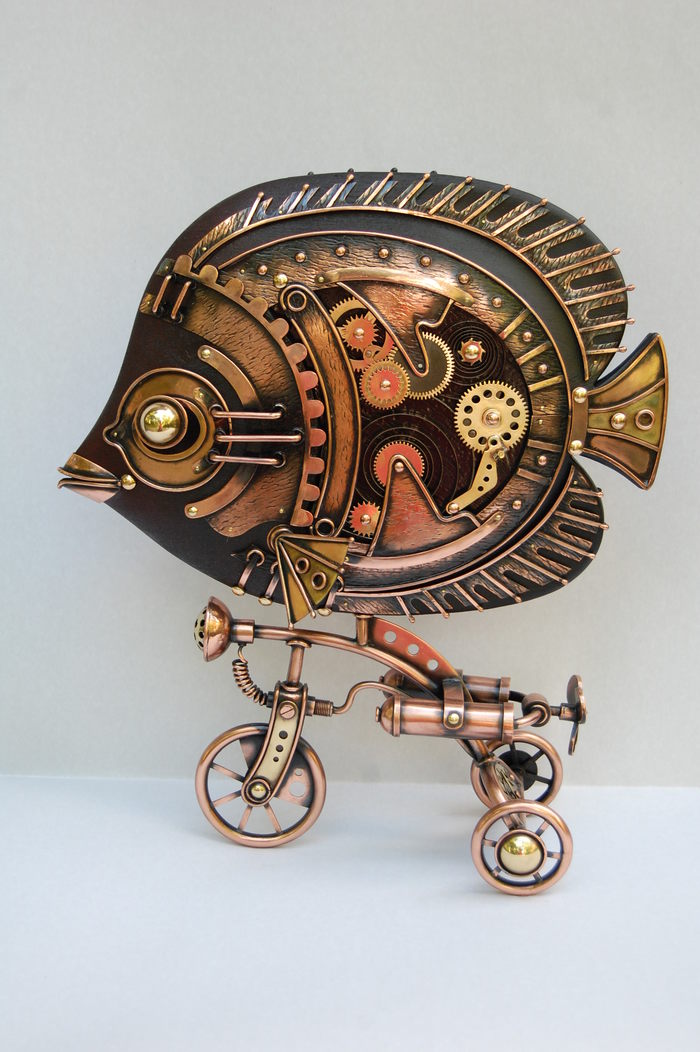 Metal sculpture Steampunk fish - My, , A fish, Metal products, Steampunk, Presents, Handmade, Longpost