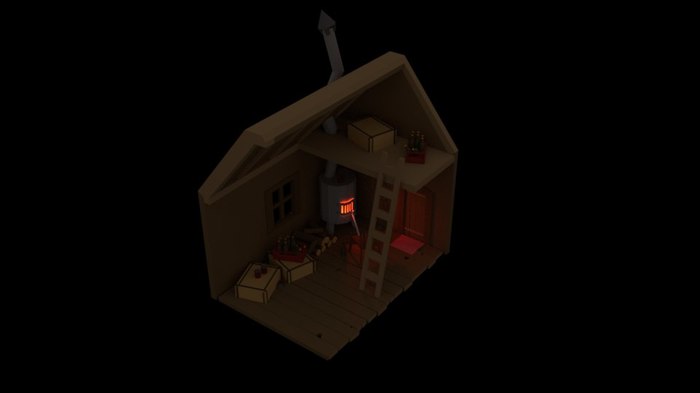 LowPol'ny comfort. - My, Beer, Stove, Low poly, Blender