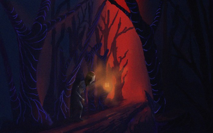 Well, a very interesting forest. - My, Digital drawing, Painting, Photoshop