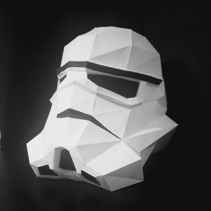 Stormtrooper helmet. Papercraft. - My, Short post, Star Wars: The Clone Wars, Helmet, With your own hands, Longpost