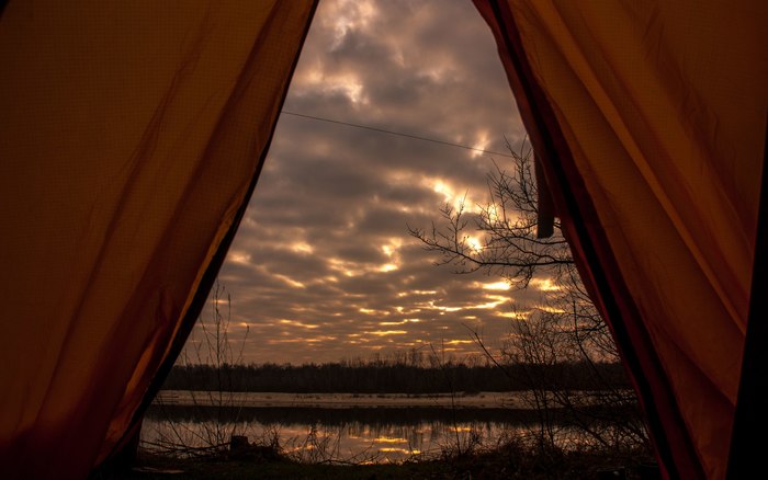 Sunrise view from the tent - My, My, dawn, Nature, The photo, Landscape