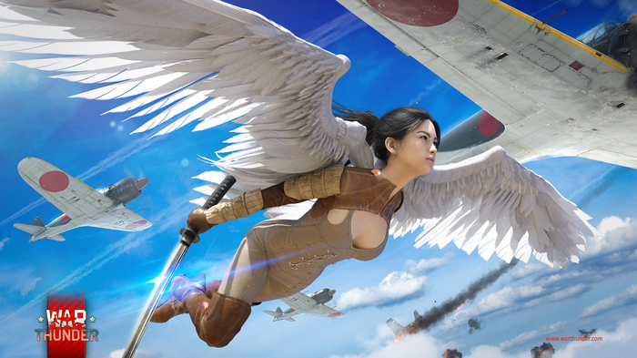 Valkyrie #3 - My, , Valkyrie, Aircraft, Japan, Cloud storage, Sky, Angel, Girls