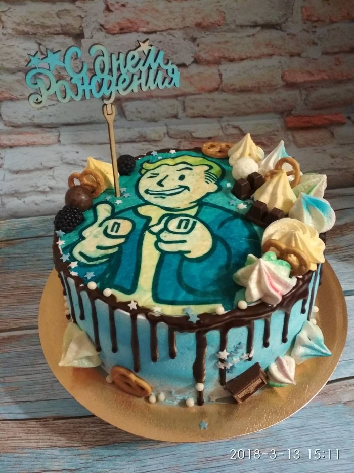 Cake. - My, Birthday, Fallout, Cake, Muravlenko