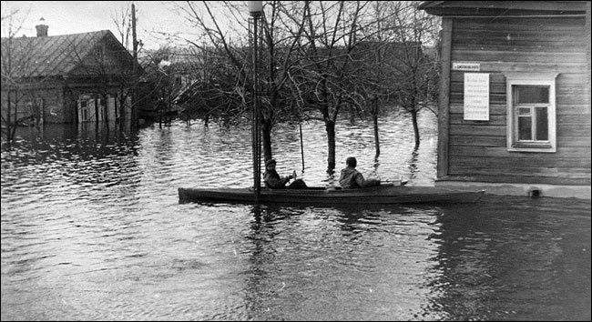 high water - Spring, Spill, Historical photo, Flood, Longpost