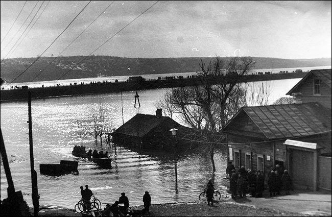 high water - Spring, Spill, Historical photo, Flood, Longpost