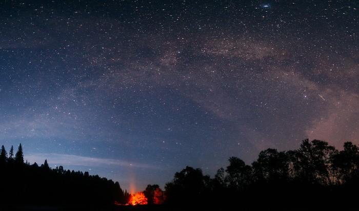 Kem.reg., Aksas village. - My, Astrophoto, Nature, Taiga, Milky Way, Siberia