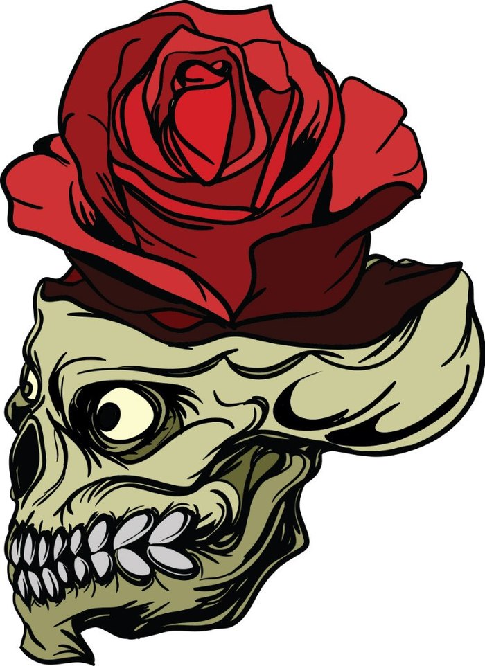 rose skull - Scull, the Rose, My