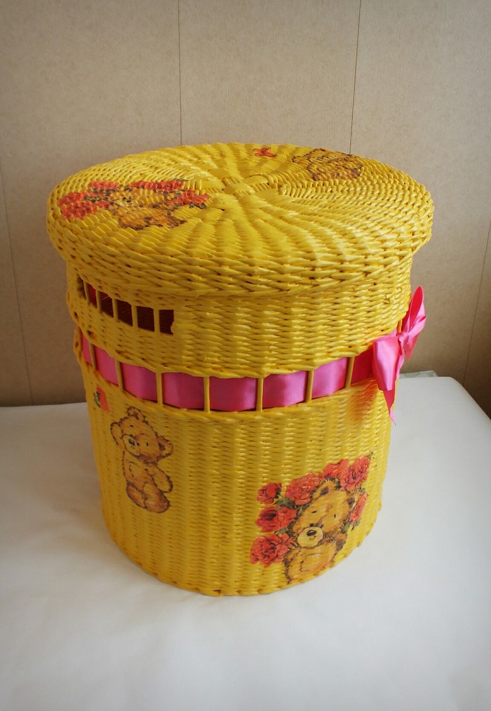 Basket for children's toys. - My, Handmade, Needlework without process, Needlemen, Basket, Children, Longpost