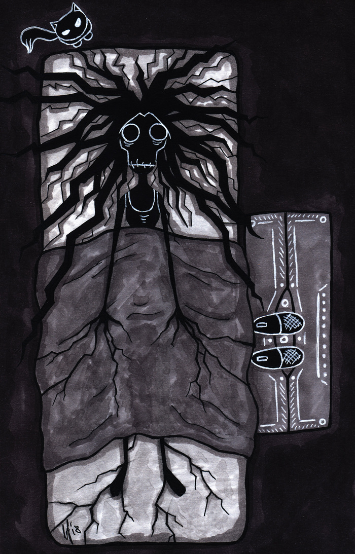 Abyss of sleep. - My, Nightmare, restless night, Drawing, Dream, Images, Art