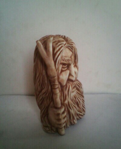 Slavic god VELES made of wood (aspen), height 9cm. - My, Wood carving, Thread, Bags, Idol, Slavic gods, Slavic mythology, Veles, Longpost