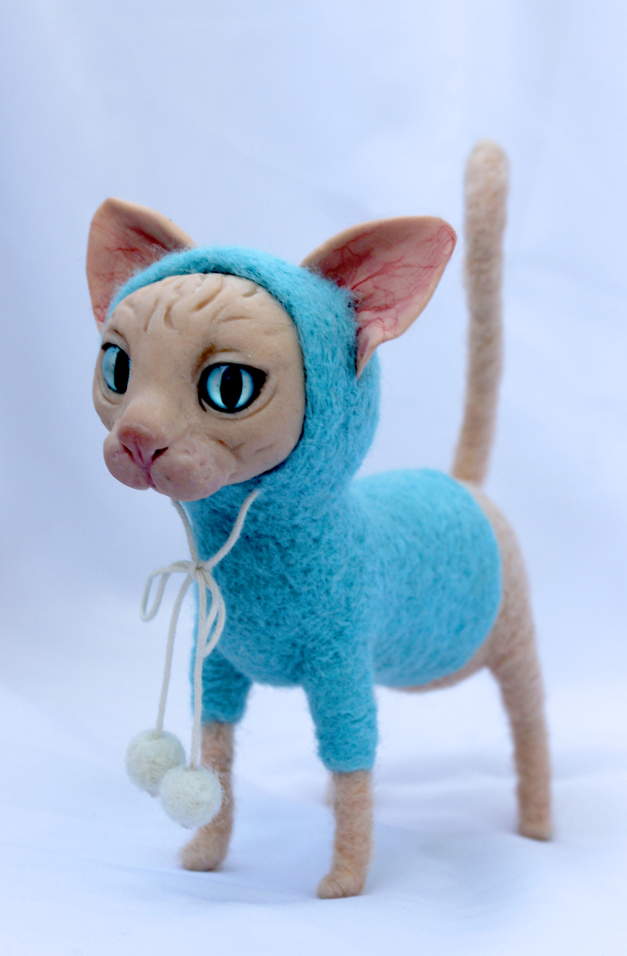 dry felting - My, Needlework, Dry felting, cat, Owl, Hobby, Wallow, Hamster, Chinchilla, Longpost