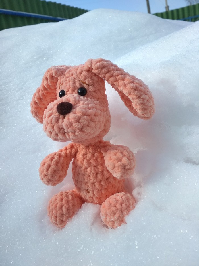 Amigurumi from plush yarn - My, , Amigurumi, Crochet, Knitted toys