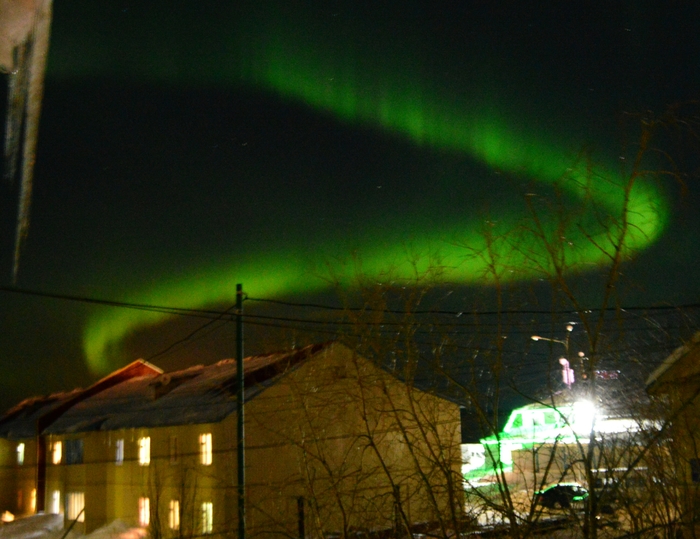 Here we are on March 18th! - My, Polar Lights, New Urengoy, The photo