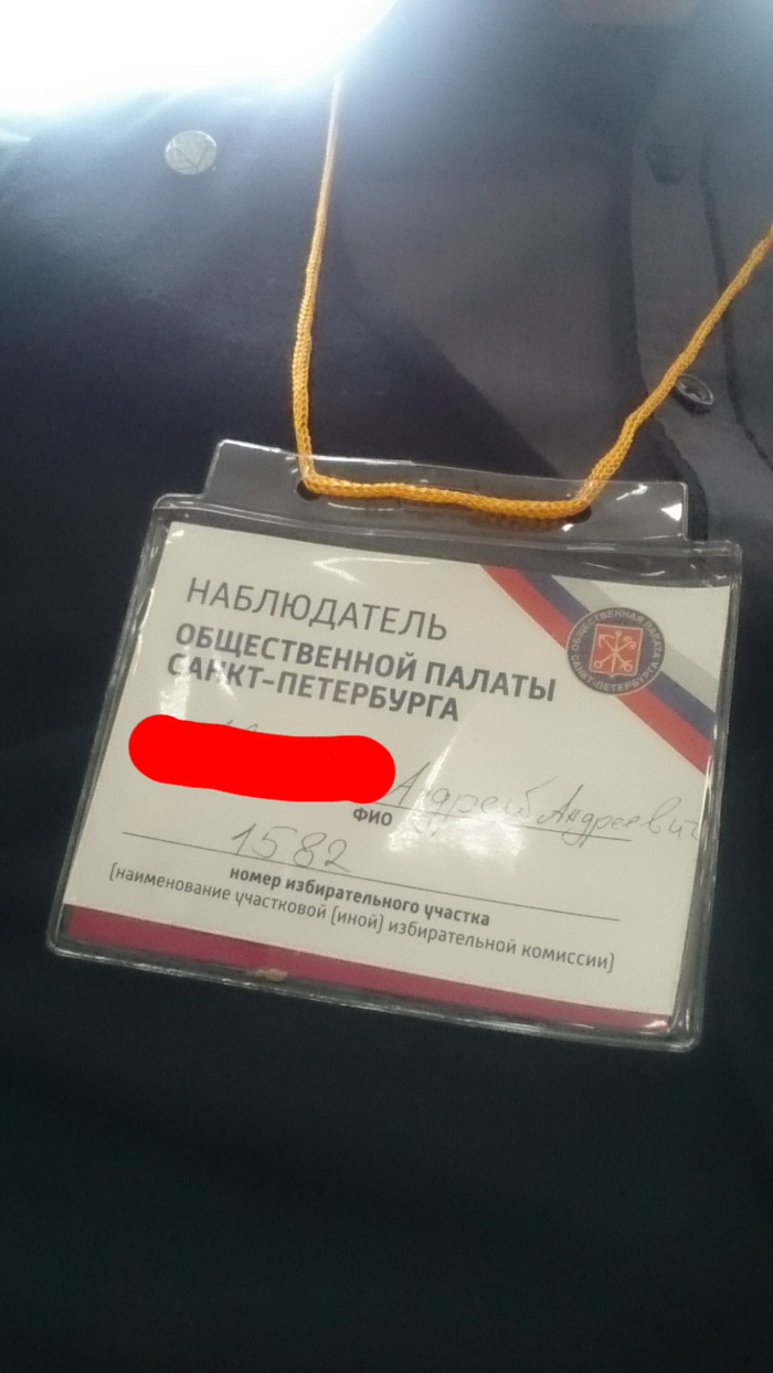 I am an election observer - My, Elections, Observers, Saint Petersburg, Politics