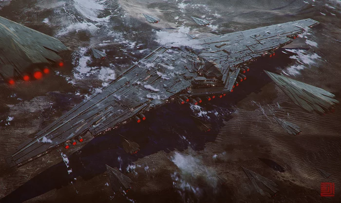Snoke's Flagship Supremacy - Art, Star Wars, , Spaceship, Planet, Star Wars VIII: The Last Jedi
