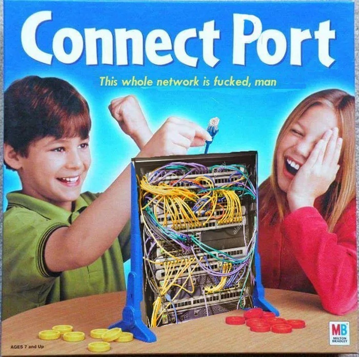 Game Young sysadmin - Networks, Sysadmin, Rack, Twisted pair, Hub, Switch, Board games, Photoshop