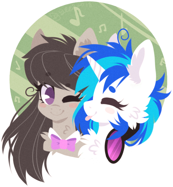 The music is what connects us - My Little Pony, PonyArt, Vinyl Scratch, Octavia Melody