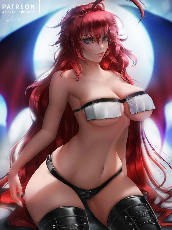 Rias Gremory - NSFW, Deviantart, Art, Drawing, Girls, Fantasy, High School DXD, Rias Gremory, Lolliedrop, , Anime