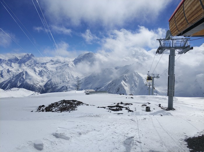 Elbrus - My, Elbrus, Snowboard, The mountains, Snowfall, Blizzard, Weather, The photo