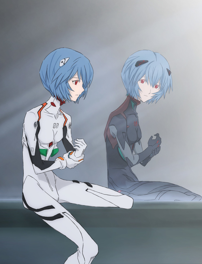 Chiaroscuro. Twins. - Evangelion, Anime, Anime art, Rei ayanami, 